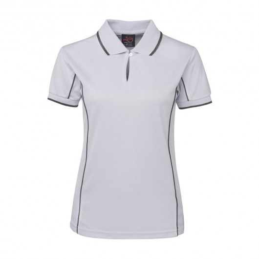 White Grey Ladies Piping Polo Shirts